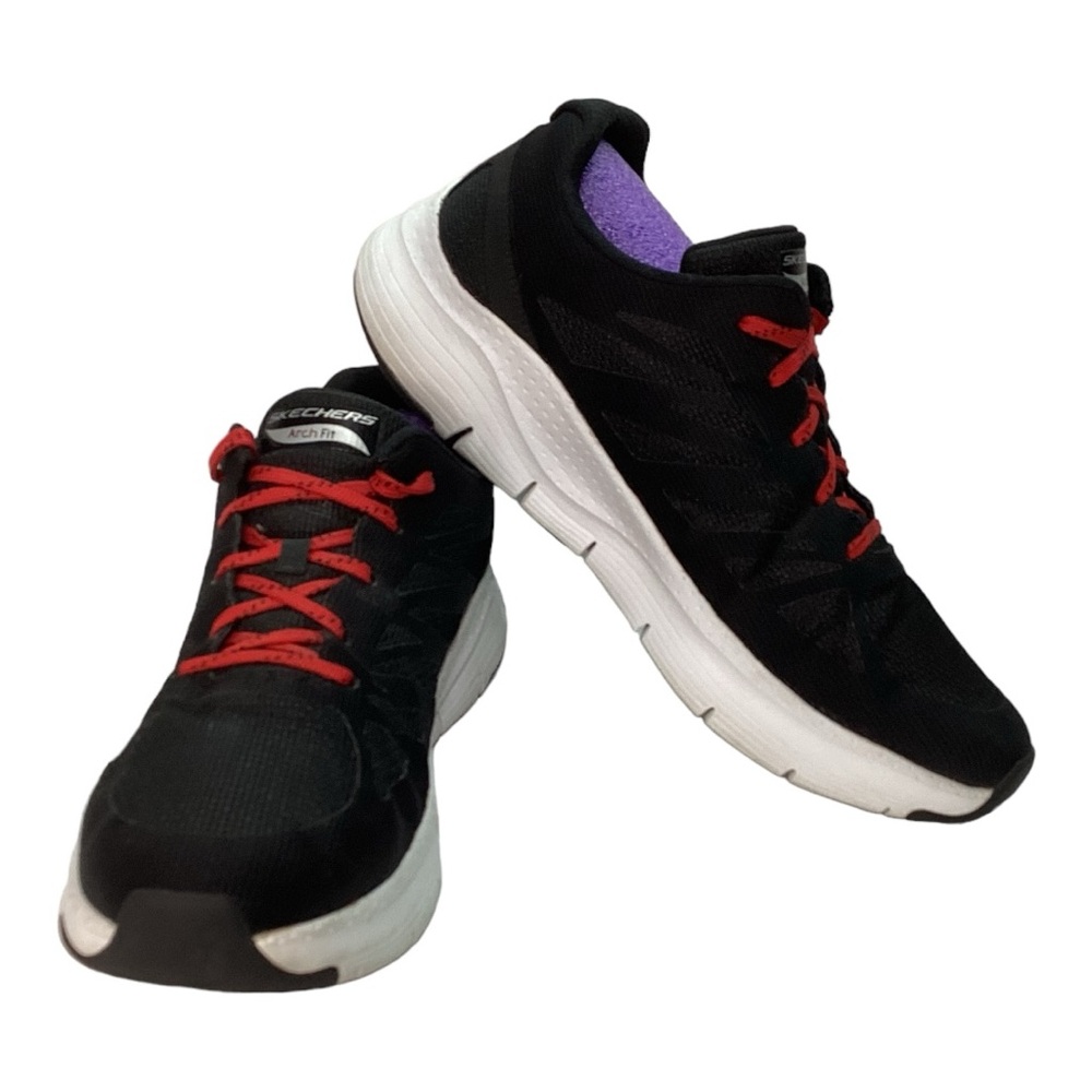 Skechers Relaxed Fit Arch Fit Black/Red‎ Low Top Athletic Shoes Men's Size 13